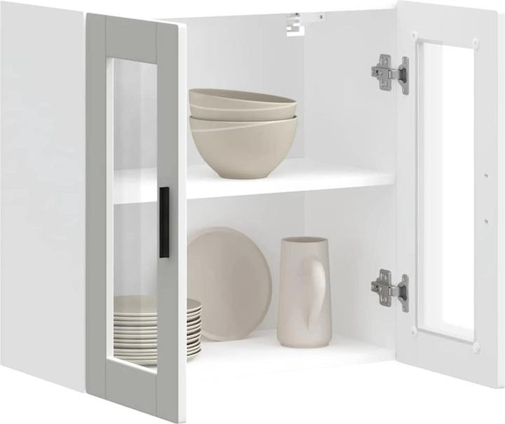 Immagine prodotto VidaXL Pensile da cucina con anta in vetro Porto White Pensile da cucina (60 x 31 x 60 cm)
