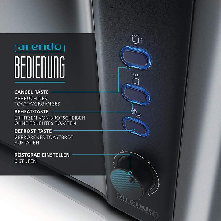 Produktbild Arendo Toaster, 1500W Cool Grey