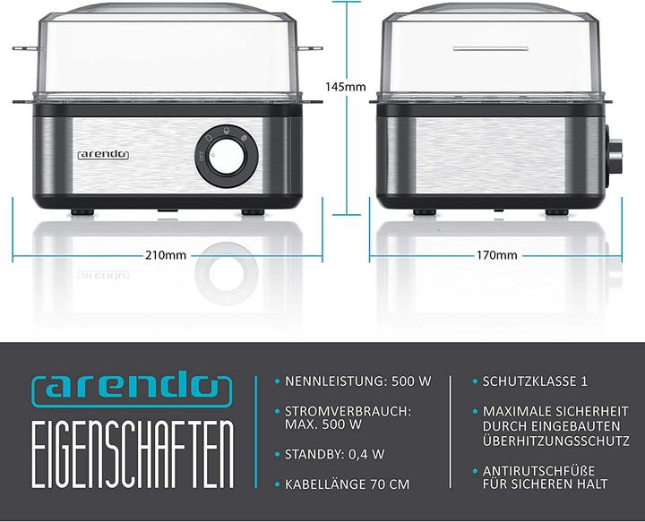 Produktbild Arendo Eierkocher, Silber