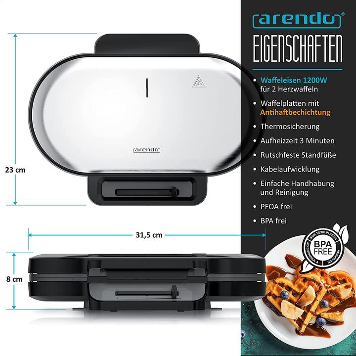 Image du produit Arendo Gaufrier 1200 watts