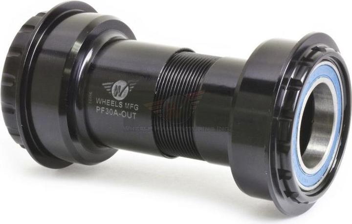 Actual product image Wheels Manufacturing ABEC 3 Bottom Bracket, PF30A Outboard, Shimano Hollowtech II 24mm Crank, black