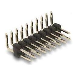 Delock Stiftleiste 10 Pin, Rastermass 2,54 mm, 2-reihig, gewinkelt, 5 Stück, Elektronikkabel + Stecker, Schwarz
