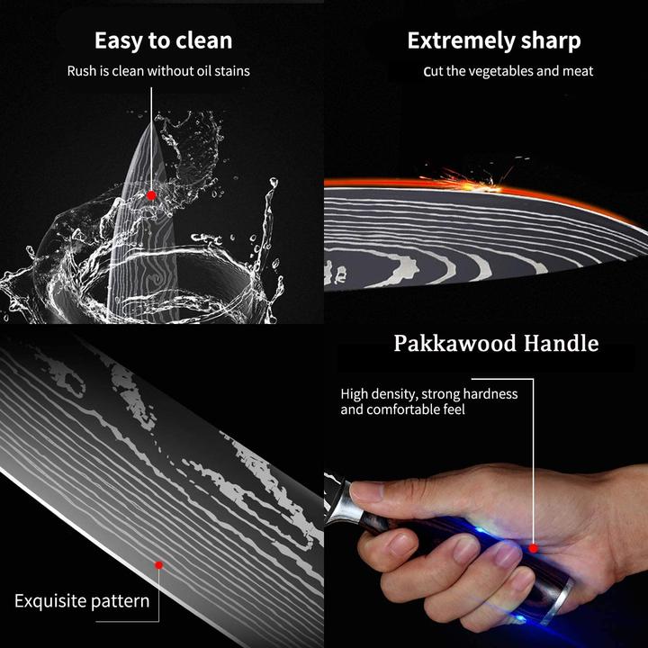 Image du produit Kepeak Scharfe Kochmesser aus Edelstahl (20 cm)