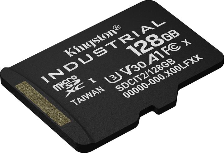 Actual product image Kingston Card Ind. MicroSD +ADP 128GB pSLC (128 GB, microSDXC, U3, UHS-I)