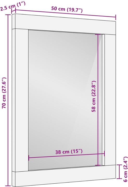 Immagine prodotto vidaXL Badezimmer Spiegel (70 x 2.50 cm)