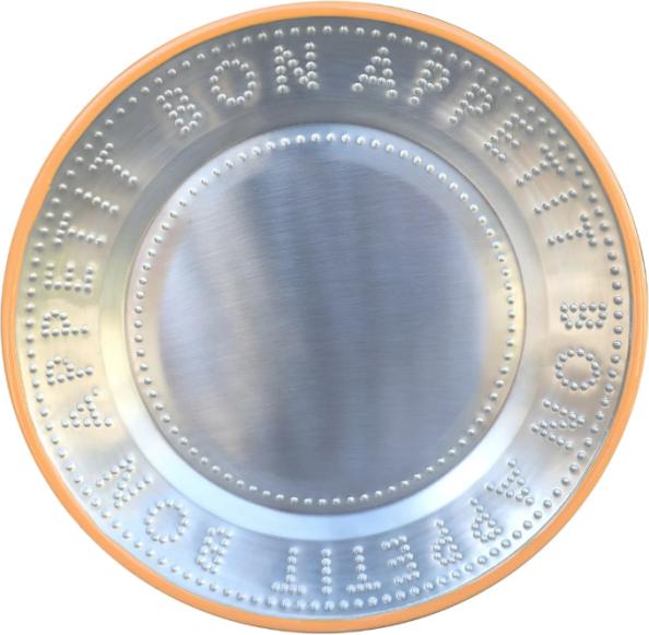 TALKING TABLES Teller aus Edelstahl - wiederverwendbar - Bon Appetit - Orange (1x, 25 cm)