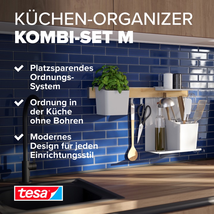 Produktbild tesa Küchenorganizer Kombi-Set M zum Kleben