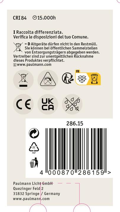 Image du produit Paulmann Lampe à usage général (E27, 3 W, 250 lm, 1 x, G)
