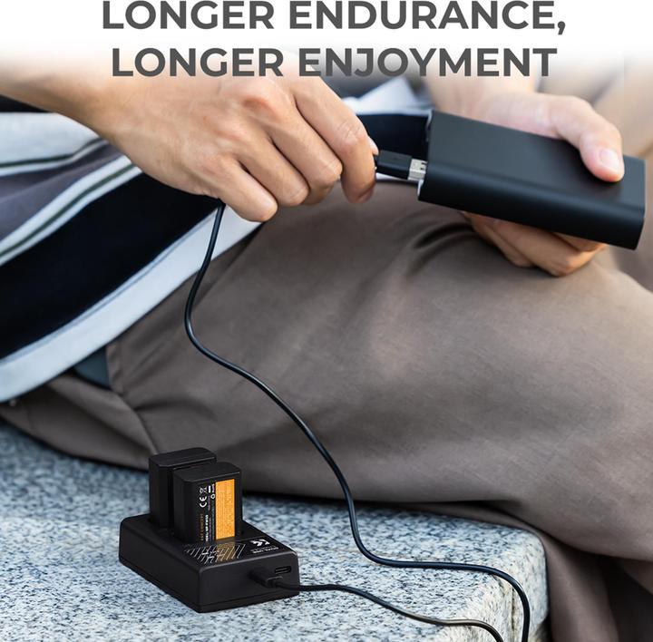 Produktbild K&F Concept FW50 Digital Camera LED Dual Channel Charger with Type C Charging Cable (Kamera Akku Ladegerät)