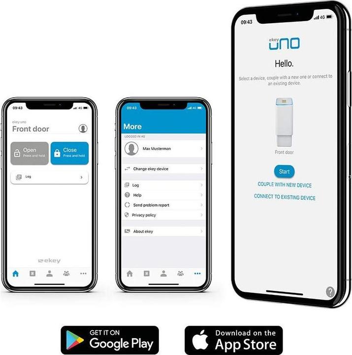 Actual product image Ekey Fingerprint access system with battery and radio for BLUETOOTH® door lock operator (Fingerprint)