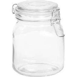 Domoletti Glass Jar In Square Shape 1000ml, Einmachgläser, Transparent