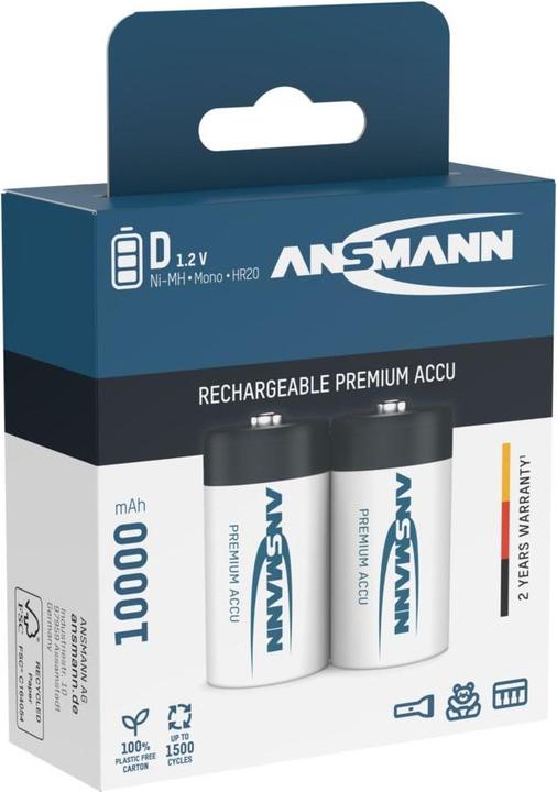 Produktbild Ansmann Mono D (2 Stk., D, 10000 mAh)