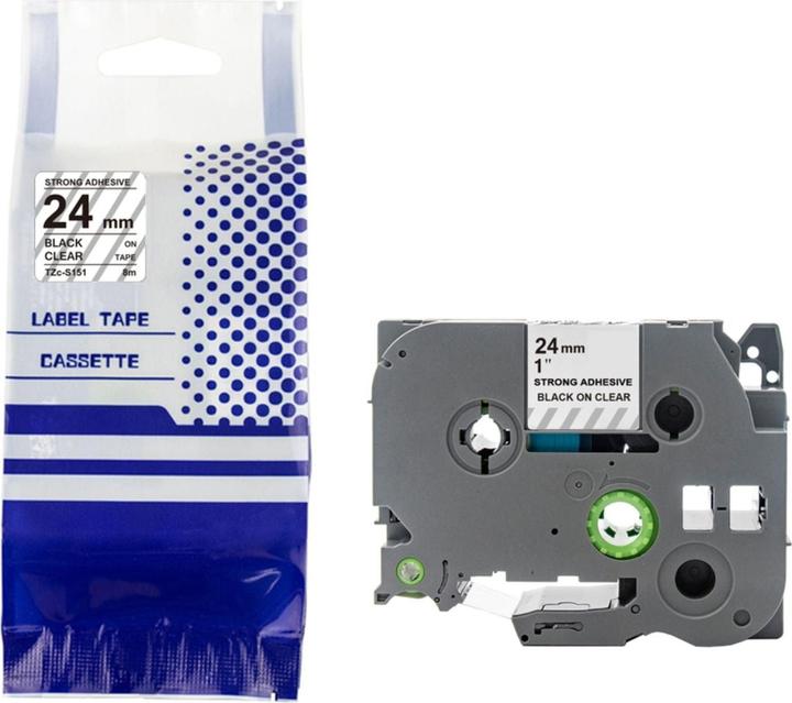 Produktbild Hermex Alternatives Etikettenband zu Brother TZe-S151 Beschriftungsband (2.40 cm, Transparent)