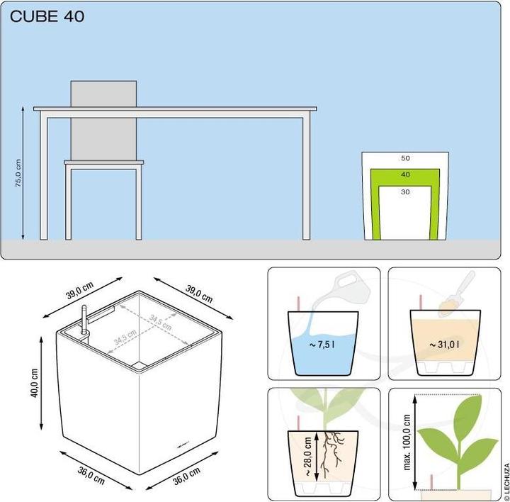 Actual product image Lechuza Cube (39 x 39 x 40 cm)