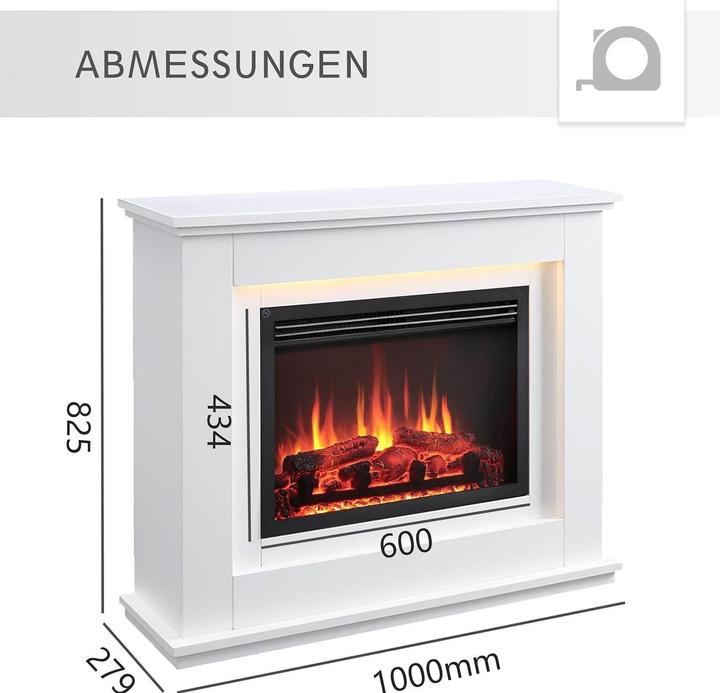 Actual product image Richen Baldur electric fireplace, app control, without glass cover plate