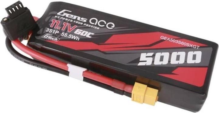 Immagine prodotto Gens Ace G-Tech 5000mAh 11.1V 60C 3S1P Lipo di dimensioni ridotte con spina XT60 (11.10 V, 5000 mAh)