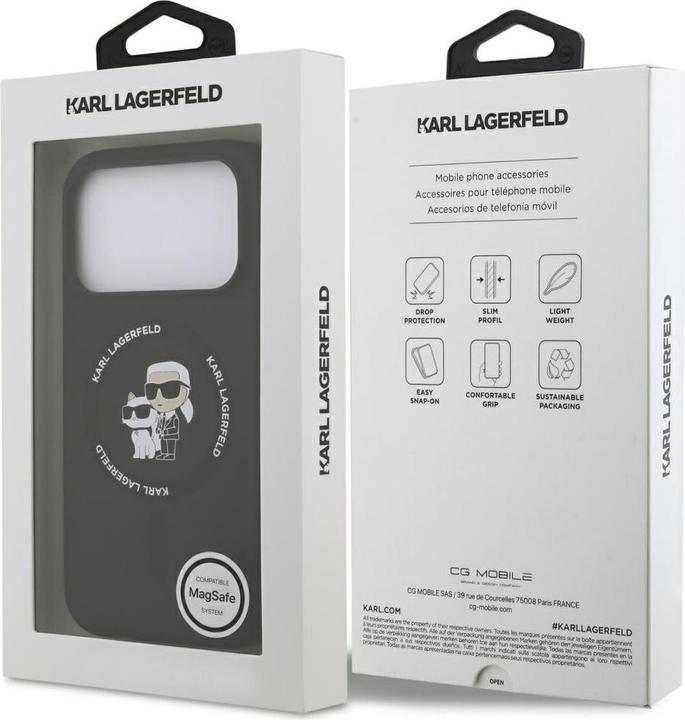 Actual product image Karl Lagerfeld - Silicone Ring MagSafe (KLHMP17XSCMKCRHK) - iPhone 17 Pro Max - Black Karl&Choupette (Apple iPhone 17 Pro Max)