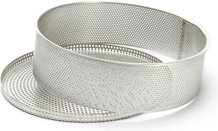 Actual product image de Buyer Cake Tin Stainless Steel Perforated Abn. Bottom 24x6.5 (25.50 cm)