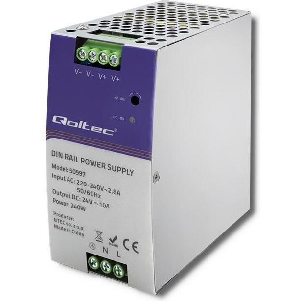 Qoltec 50997 DIN rail power supply 240W, Automatisierung