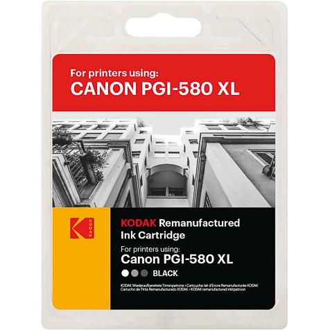 Kodak, Druckerpatrone, PGI-580XLPGBK) Sort 22 ml - Canon (kompatibel)