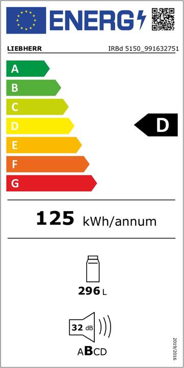 Etichetta energetica Liebherr IRBd 5150 (296 l)