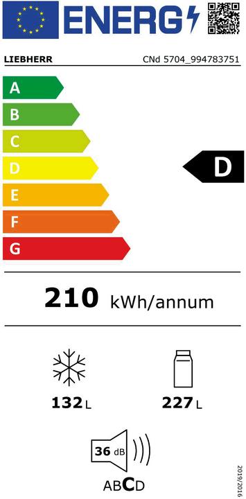 Etichetta energetica Liebherr CNd 5704 (359 l)