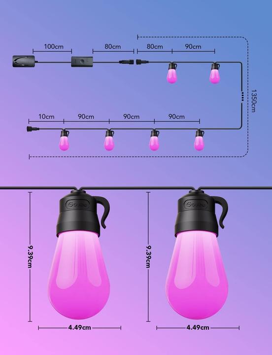 Image du produit Govee Guirlande lumineuse LED Smart RGBICW (15 m)