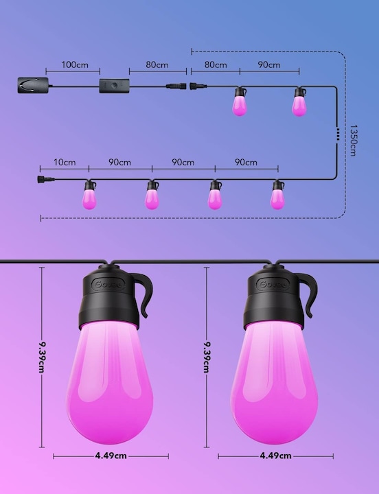 Image du produit Govee Guirlande lumineuse LED Smart RGBICW (15 m)