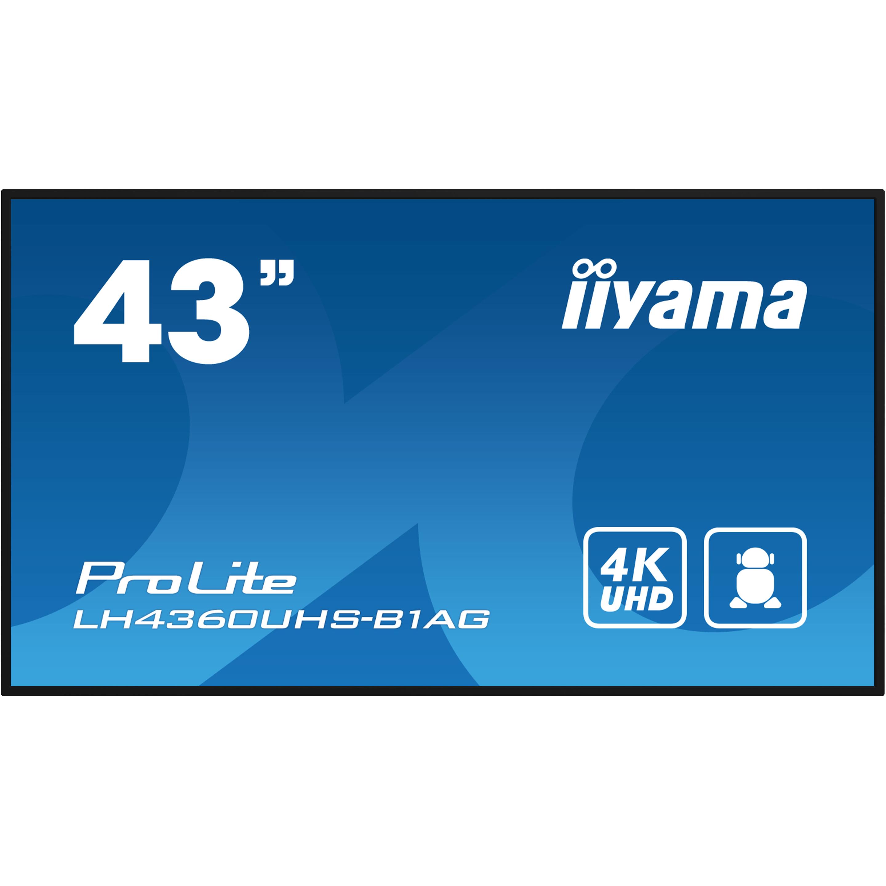 iiyama ProLite LH4360UHS-B1AG (3840 x 2160 Pixel, 42.50"), Digital Signage, Schwarz