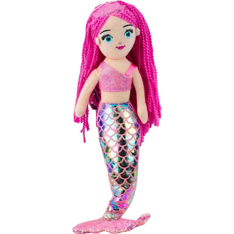Lean Toys Lean Plüsch Meerjungfrau Anschmiegsamer Holographischer Schwanz Rosa 48Cm (48 cm)
