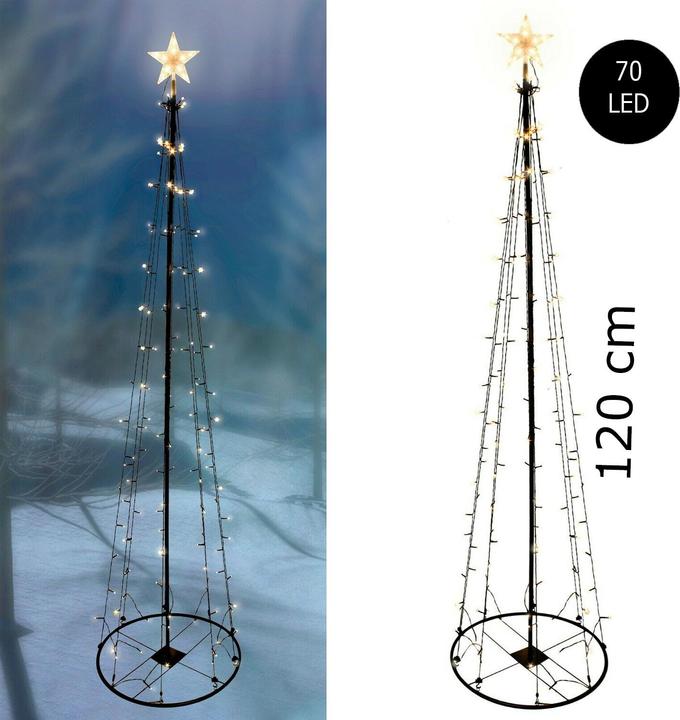Produktbild Inda-Exclusiv LED Metall Weihnachtsbaum mit Stern warmweiss 70 LEDs 120cm