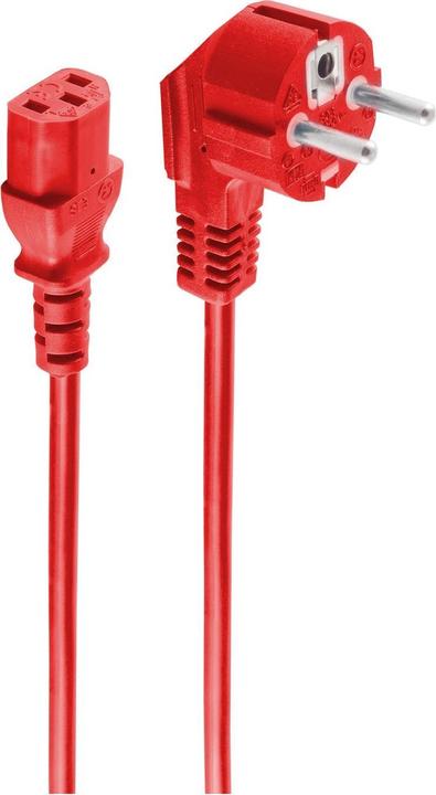 Immagine prodotto Shiverpeaks Cavo di alimentazione del contatto di protezione BASIC-S, 1,8 m, rosso (1.80 m, C13, CEE 7/7)