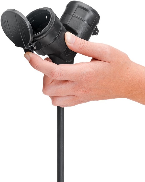 Produktbild Goobay Doppel-Verlängerungskabel Outdoor (5 m, CEE 7/3)