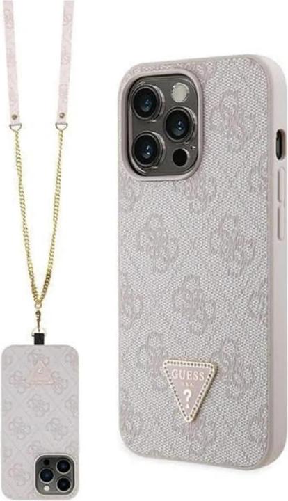 Produktbild Guess GUHCP13LP4TDSCPP iPhone 13 Pro / 13 6.1" różowy/pink hardcase Crossbody 4G Metal Logo (Apple iPhone 13, Apple iPhone 13 Pro)