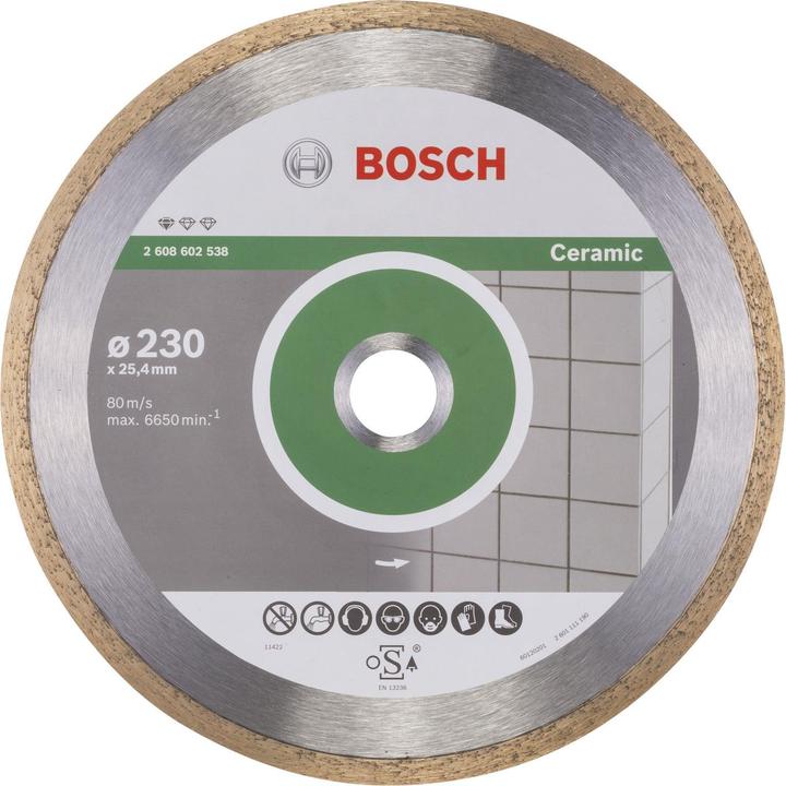 Produktbild Bosch Professional Zubehör Diamanttrennscheibe Standard for Ceramic, 230 x 25,40 x 1,6 x 7 mm