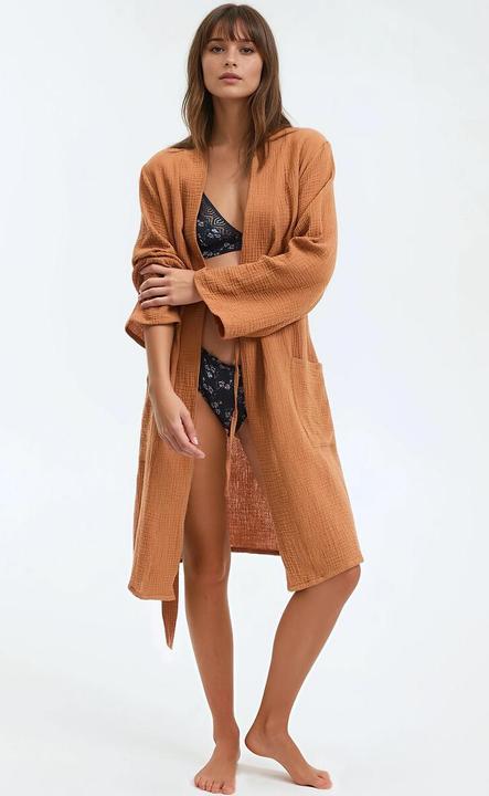 La Redoute Collections Bademantel aus Baumwollmusselin