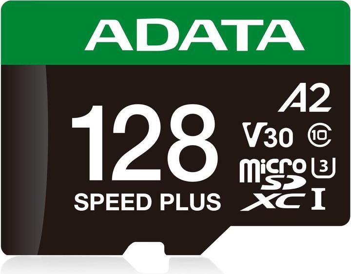 Adata microSD 128GB Speed Plus UHS-I U3 + adattatore (128 GB, microSDXC, U3, UHS-I)
