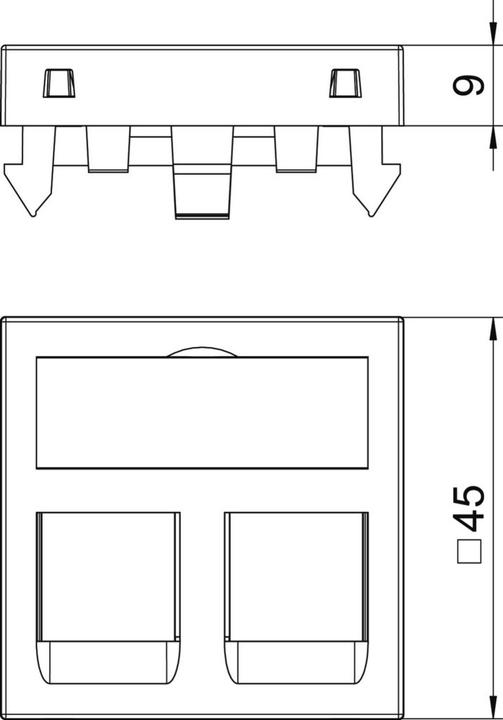 Actual product image OBO Bettermann Data technology support for 2 connection modules 6119280