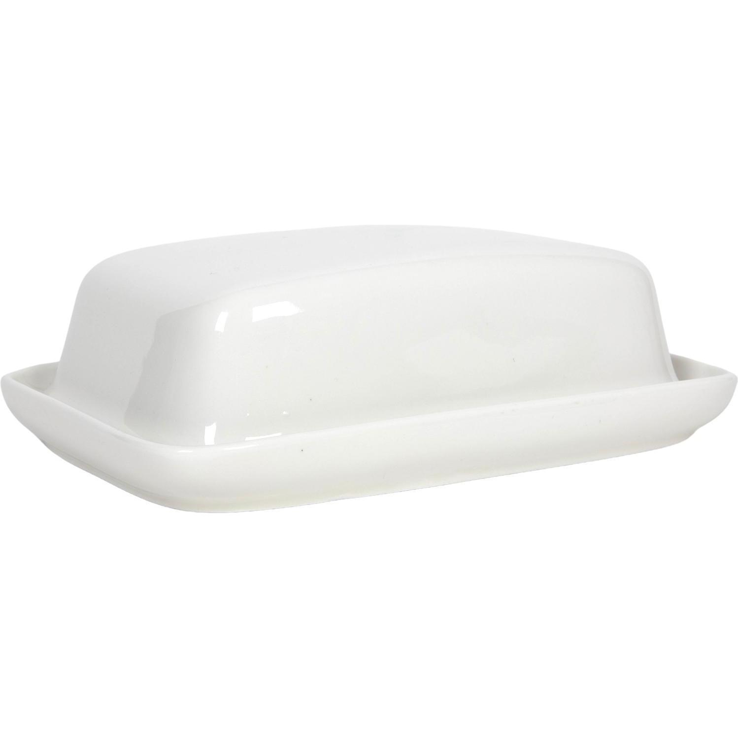 Butterdose Keramik 17x13x6 ws, Contenitore per alimenti, Bianco