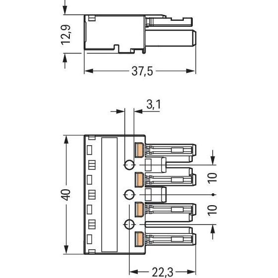 Thumbnail - 50x Wago Netz-Steckverbinder WINSTA MID, Elektronikkabel + Stecker, Schwarz