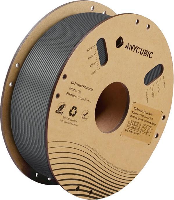 Actual product image Anycubic Filament High Speed PLA 1 KG (Szary) (PLA, 1.75 mm, 1000 g, Grey)