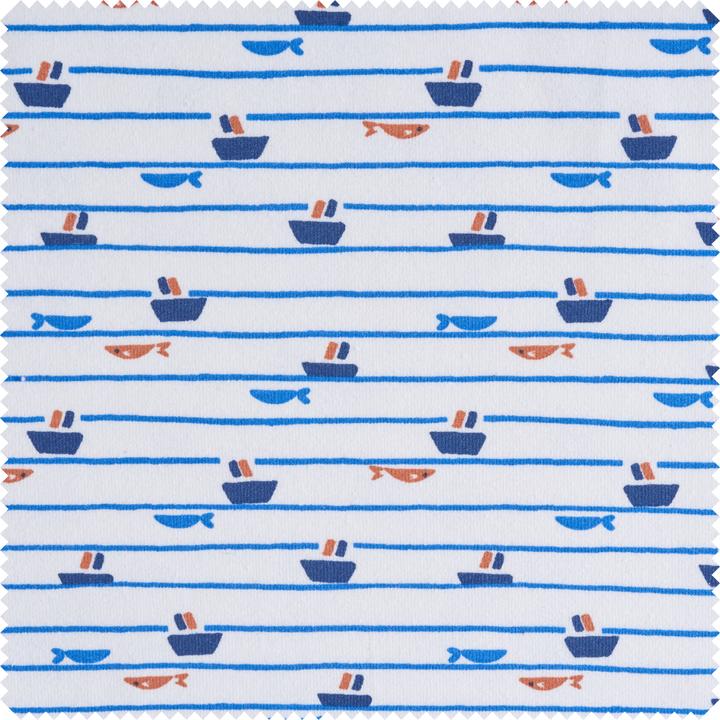 Produktbild VBS Jersey-Stoff "Boote und Fische", 150 cm breit, Meterware