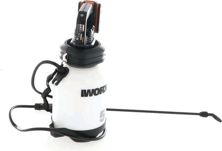 Actual product image Worx Pressurised sprayer with backpack20V rechargeable battery (5 l)
