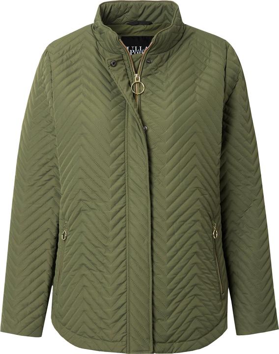 Immagine prodotto Ulla Popken Giacca trapuntata con inserti in maglia, collo alto e tasche con zip (58)