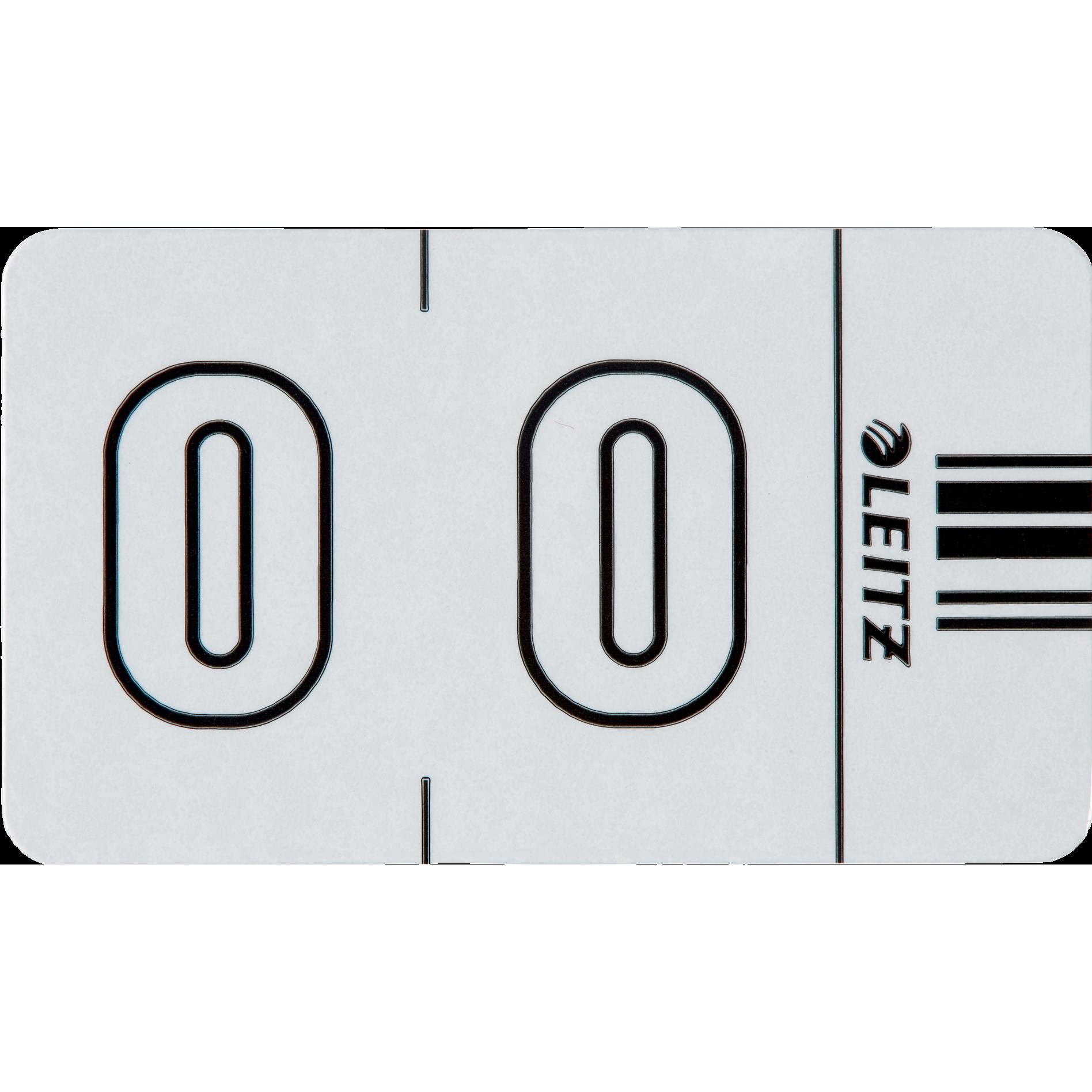 Leitz, Ordner Zubehör, Ziffernsignal Orgacolor "0", auf Streifen, weiss Masse: (B)30 x (H)23 mm, auf Trägerbandstreifen