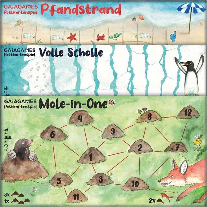 Actual product image Gaiagames MOLE IN ONE - postcard game -, for 2 players, ages 7+ (DE edition) (German)