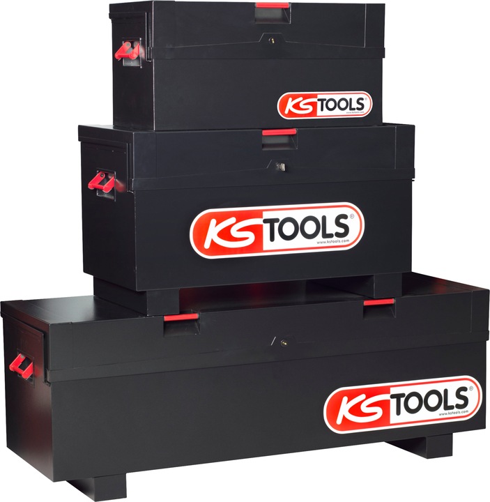 KS Tools Stahlblech-Werkzeugtruhe, schwarz, HxB 595x650 mm, Länge 1120 mm (1 x)