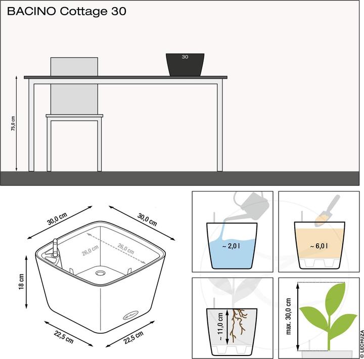 Produktbild Lechuza BACINO Cottage (30 x 30 x 18 cm)