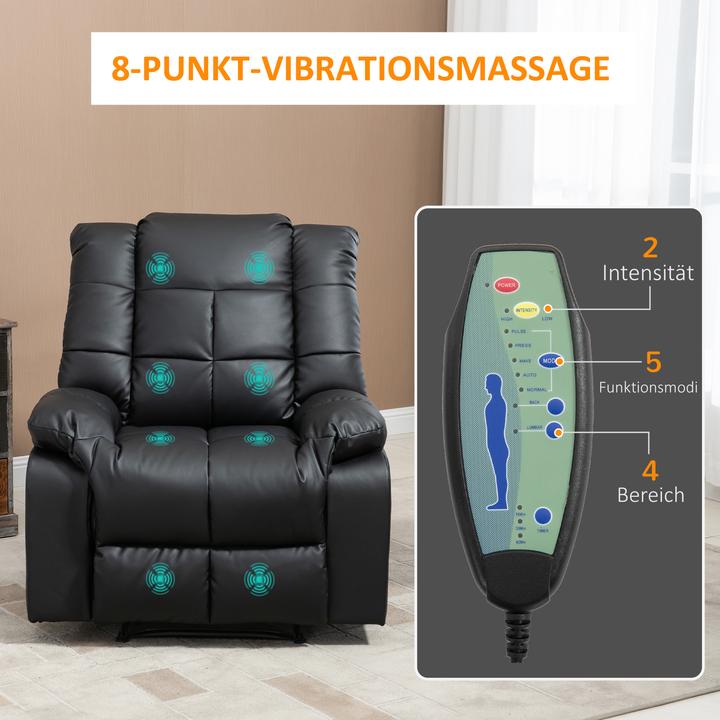 Image du produit Homcom Fauteuil de massage avec fonction de couchage et télécommande