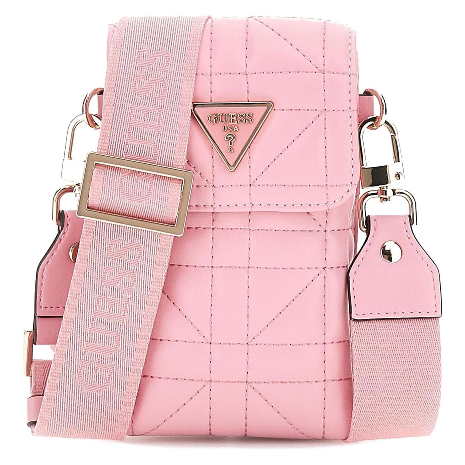 Guess, Damen, Handtasche, Latona Flap Chit Chat Phone Bag, Rosa